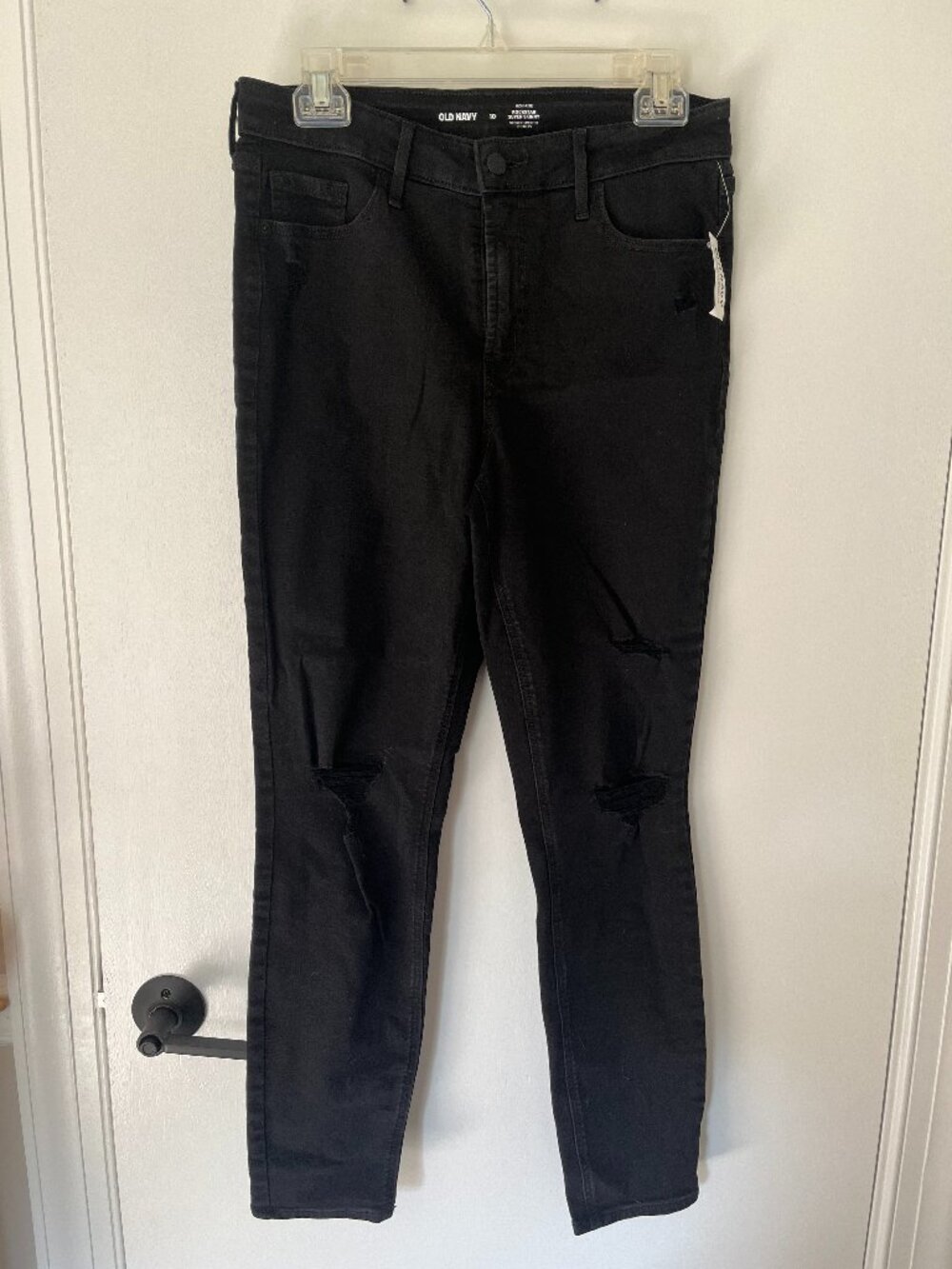 NWT Old Navy Black High Rise Rockstar Super Skinny Jeans Size 10